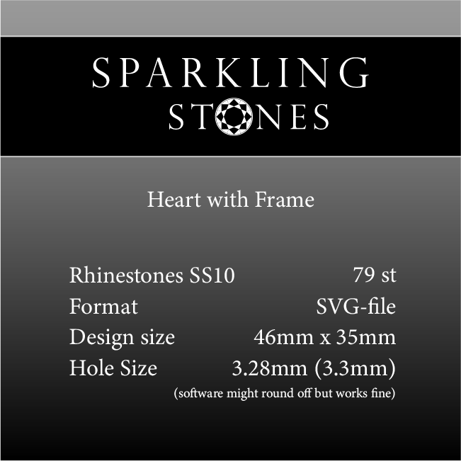 Rhinestone Mall (digital) - Heart with Frame (46mm x 35mm) SS10